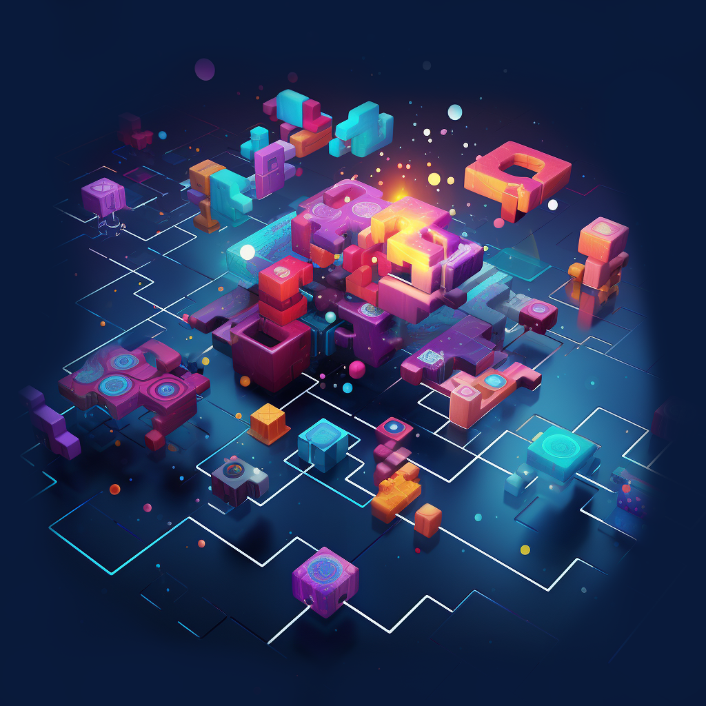 A captivating mosaic of puzzle pieces coming together to form a seamless web application, representing the comprehensive services offered by UI Devs. Each puzzle piece signifies a distinct service, and when combined, they create a holistic and cohesive digital solution.